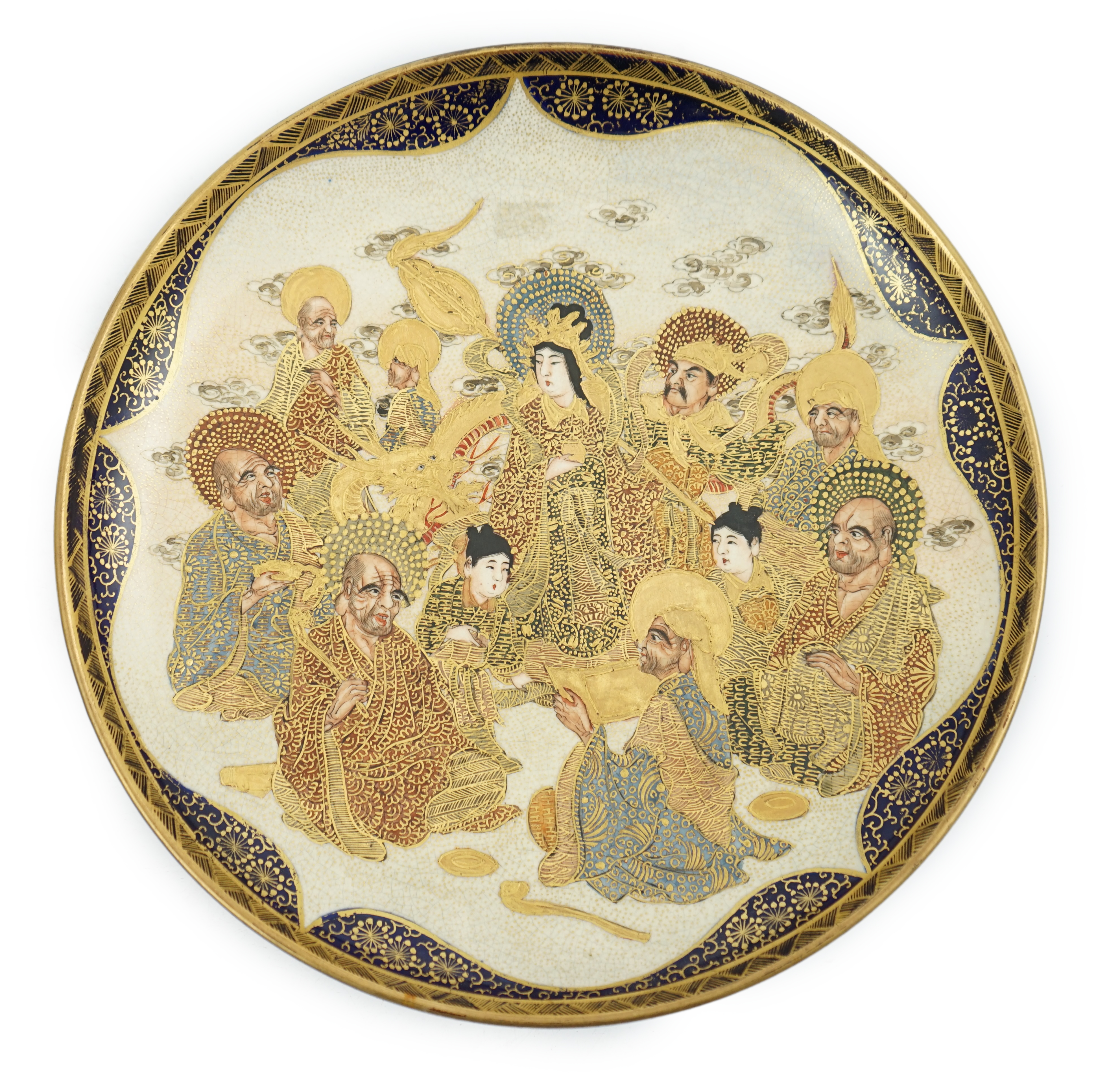 A Japanese Satsuma circular dish, Meiji period